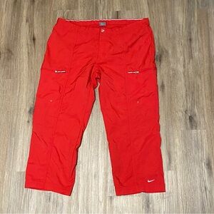 Nike Red Athletic Pants Women’s XL EUC Zip Pockets Lightweight Retro Y2K Style